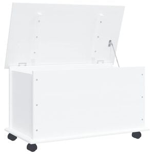 vidaXL Arca arruma&ccedil;&atilde;o c/ rodas ALTA 73x39,5x43 cm pinho maci&ccedil;o branco