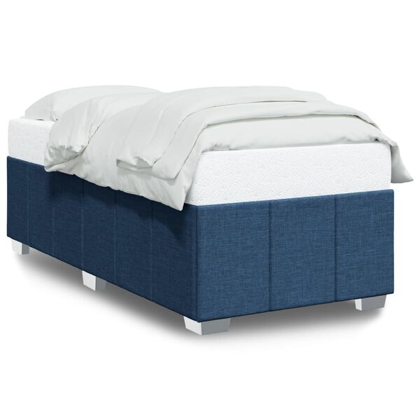 vidaXL Estrutura de cama sem colchão 90x190 cm tecido azul