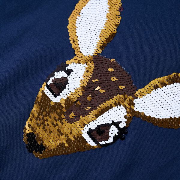 T-shirt de manga comprida para crian&ccedil;a azul-marinho 116