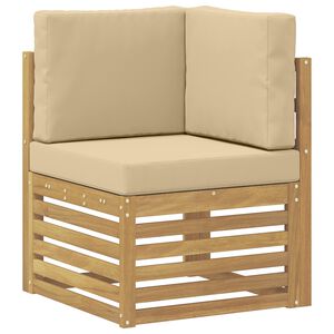 vidaXL Sof&aacute; de Canto Outdoor Madeira S&oacute;lida de Ac&aacute;cia Branco