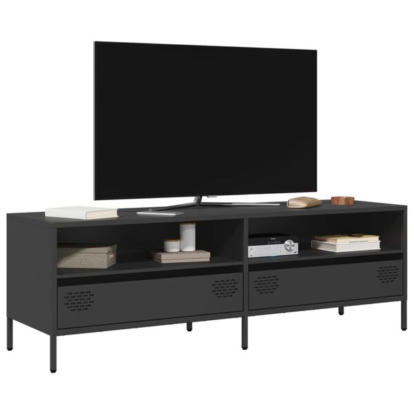 vidaXL M&oacute;vel de TV 135x39x43,5 cm a&ccedil;o laminado a frio preto