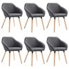 vidaXL Cadeiras de jantar 6 pcs tecido cinzento-escuro