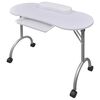 Mesa manicure dobr&aacute;vel com rodas, branca