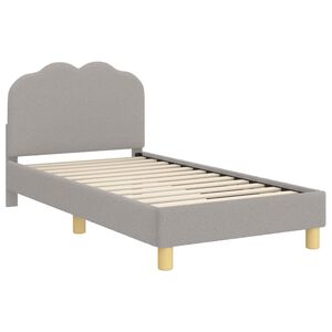 vidaXL Estrutura de Cama Infantil com Cabeceira Cinzento-claro