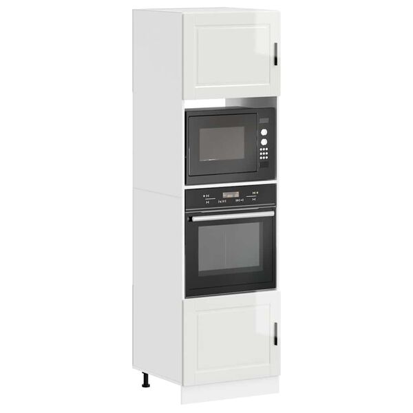 vidaXL Arm&aacute;rios forno 2pcs Porto derivados de madeira branco brilhante