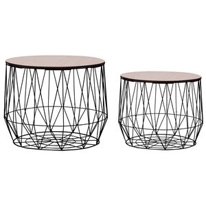 vidaXL Mesas de centro 2 pcs preto