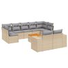 vidaXL 10 pcs conjunto de sof&aacute;s p/ jardim com almofad&otilde;es vime PE bege