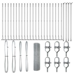 vidaXL Poste de Cerca Prateado