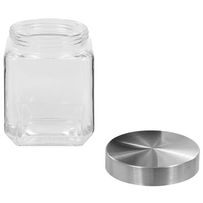 vidaXL Frascos de vidro com tampa prateada 6 pcs 800/1200/1700 ml