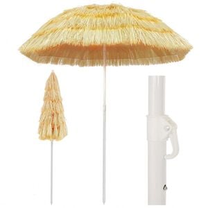 vidaXL Guarda-sol de praia Natural 180 cm estilo havaiano
