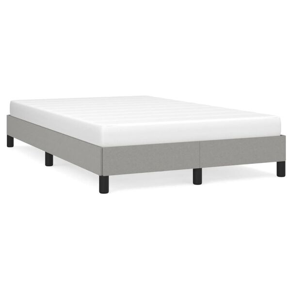 vidaXL Estrutura de cama sem colch&atilde;o 120x200 cm tecido cinzento-claro