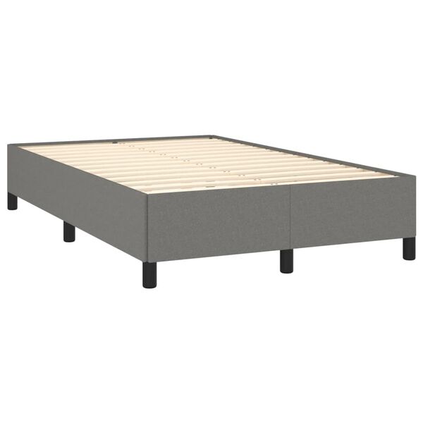 vidaXL Cama boxspring com colch&atilde;o 120x190 cm tecido castanho-escuro