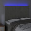 vidaXL Cabeceira cama c/ luzes LED veludo 144x5x118/128cm cinza-claro