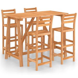 vidaXL 5 pcs conjunto de bar para exterior madeira de ac&aacute;cia maci&ccedil;a