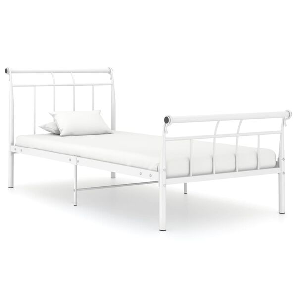 vidaXL Estrutura de cama 100x200 cm metal branco