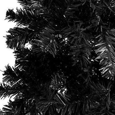 vidaXL Árvore de Natal pré-iluminada fina com bolas 150 cm preto