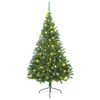 vidaXL &Aacute;rvore de Natal Artificial Pr&eacute;-iluminada Verde 210 cm PVC