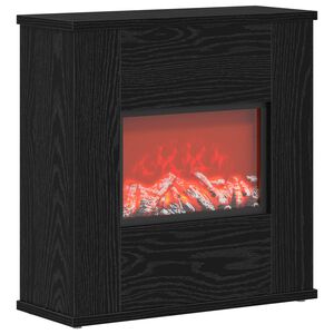vidaXL Lareira el&eacute;trica Carvalho Preto 47 x 18 x 48 cm