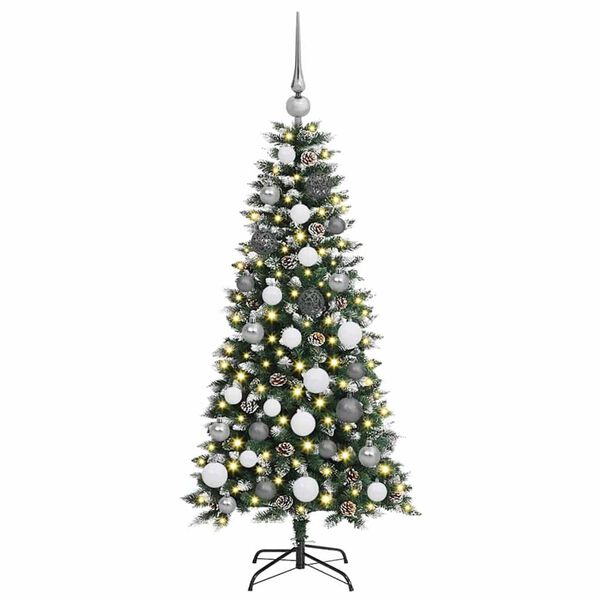vidaXL &Aacute;rvore de Natal Artificial Verde 120 cm PVC, Pl&aacute;stico e A&ccedil;o