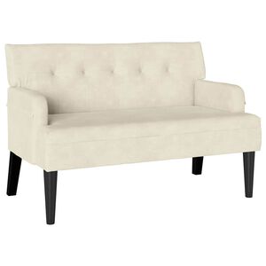 vidaXL Banco Chesterfield Creme 112 x 65,5 x 75 cm Veludo