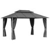 vidaXL Gazebo com paredes laterais e telhado duplo 3x4 m cor antracite