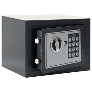vidaXL Cofre Digital com bloqueio Cinzento escuro 23 x 17 x 17 cm A&ccedil;o