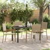 vidaXL Conjunto de Jantar para Jardim com almofada 5 pcs Bege vime PE