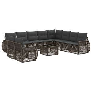vidaXL Conjunto de Sof&aacute; de Jardim 11 unid. Cinza e Cinza Escuro