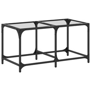 vidaXL Mesa de centro c/ topo em vidro transparente 78,5x40x40 cm a&ccedil;o