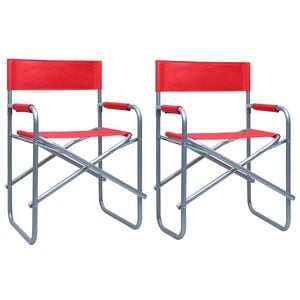 vidaXL Cadeiras de realizador 2 pcs a&ccedil;o vermelho