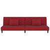 vidaXL Sof&aacute;-cama 2 lugares com duas almofadas veludo vermelho tinto