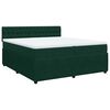vidaXL Cama com molas/colch&atilde;o 200x200 cm veludo verde-escuro