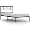vidaXL Estrutura de cama com cabeceira 90x200 cm metal preto