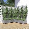 vidaXL Vaso/floreira jardim c/ treli&ccedil;a 120x120x121,5 cm PP cinza-claro