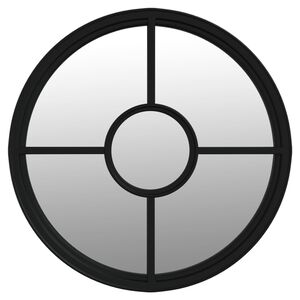 vidaXL Espelho em ferro redondo p/ uso no interior 60x4 cm preto