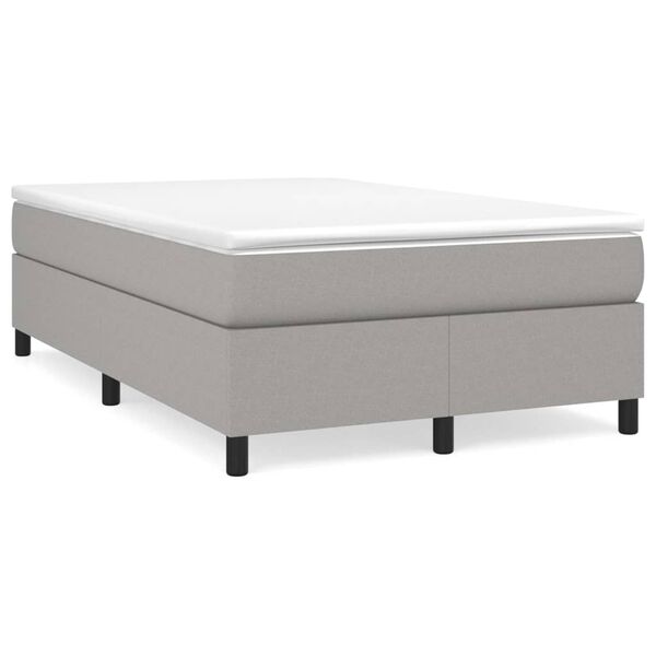 vidaXL Cama boxspring com colch&atilde;o 120x190 cm tecido cinzento-claro