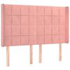vidaXL Cama box spring c/ colch&atilde;o/LED 140x190 cm veludo rosa