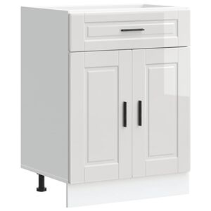vidaXL Arm&aacute;rio base cozinha Porto derivados madeira branco brilhante