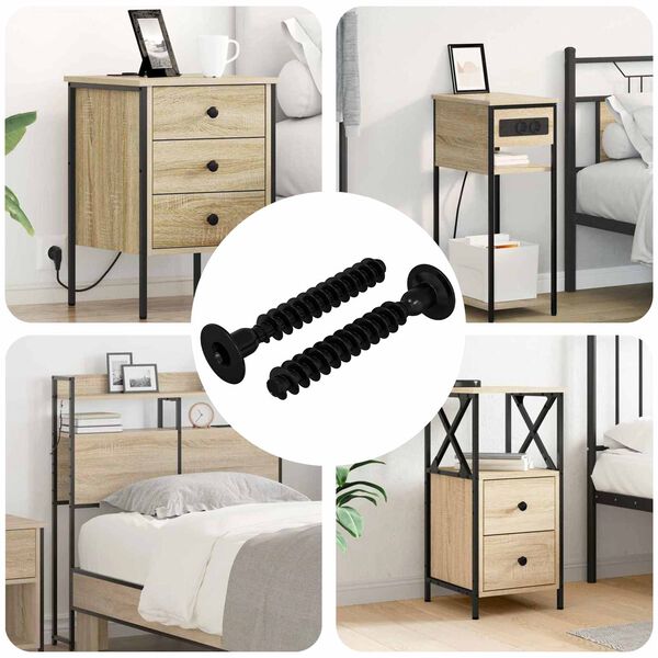 vidaXL Parafuso de Cabe&ccedil;a de Tampa Socket 2 pcs Preto M5 x 40 mm Ferro