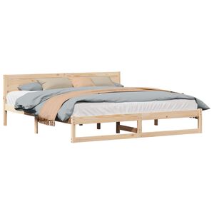 vidaXL Estrutura da Cama com cabeceira Natural 200 x 200 cm