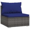 vidaXL 5 pcs conjunto lounge de jardim c/ almofad&otilde;es vime PE cinzento