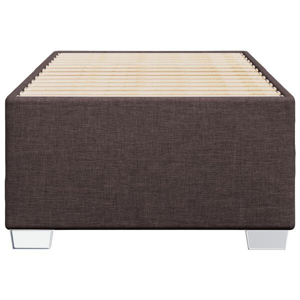 vidaXL Estrutura de cama sem colch&atilde;o 80x200 cm tecido castanho-escuro