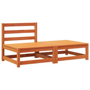 vidaXL Sofá jardim s/ braços c/ apoio pés pinho maciço castanho-mel