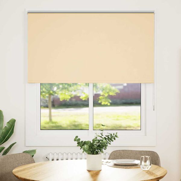 vidaXL Persiana de enrolar 130x130 cm largura tecido 126,6cm poli&eacute;ster