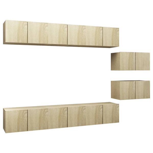 vidaXL 8 pcs conjunto m&oacute;veis de TV derivados madeira carvalho sonoma