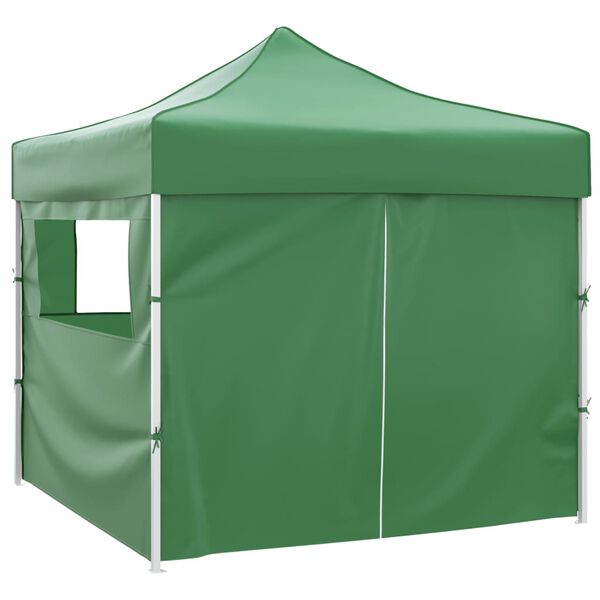 vidaXL Tenda dobr&aacute;vel 3 x 3 m verde com 4 paredes