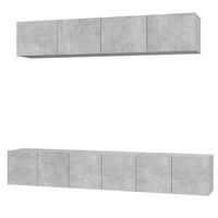 vidaXL Conjunto móveis de TV 5 pcs madeira processada cinzento cimento