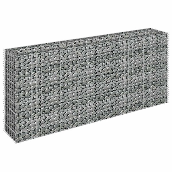 vidaXL Canteiro elevado/cesto gabião 180x30x90 cm aço galvanizado
