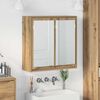 vidaXL Arm&aacute;rio de Espelho para Banheiro com porta Carvalho Artesanal