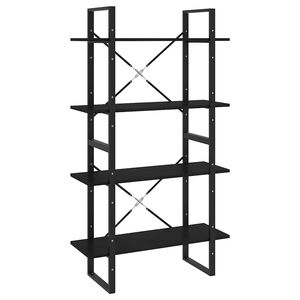 vidaXL Estante com 4 prateleiras 80x30x140 cm pinho maci&ccedil;o preto